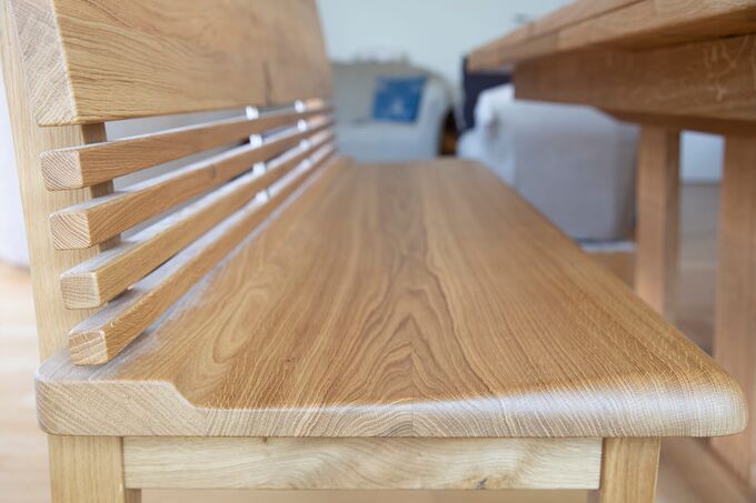 Esszimmer Eiche astig Sitzbank im Detail